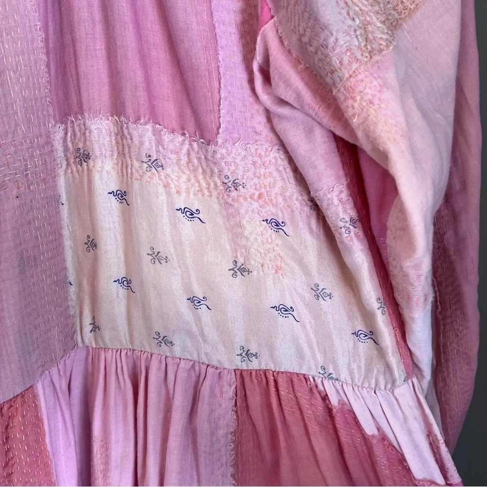 Alix of Bohemia Celeste Sky Sari Dress Pink Seashell XS NWT Boho Hippie Handmade - Picture 12 of 14